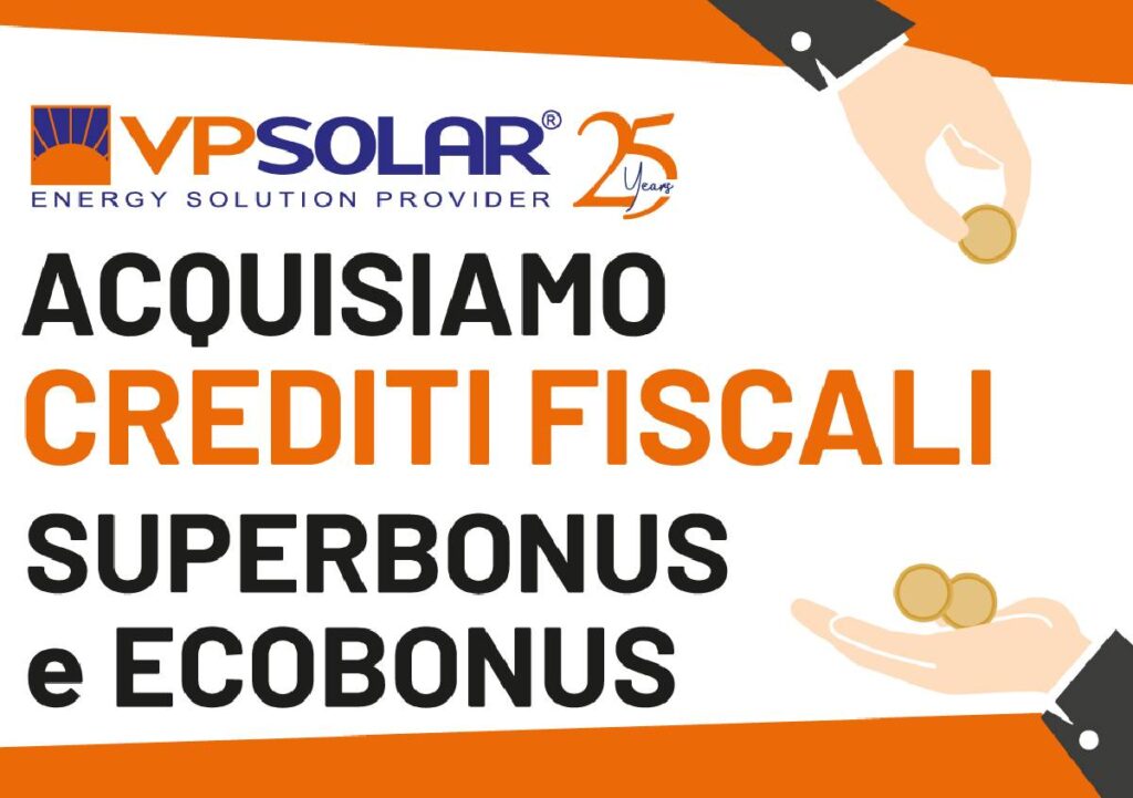 VP Solar estende l’acquisto dei crediti fiscali anche all’Ecobonus