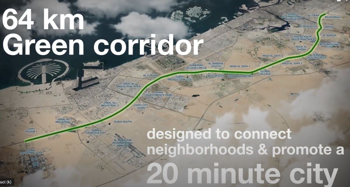 Dubai Green Spine 64 km di corridoio verde