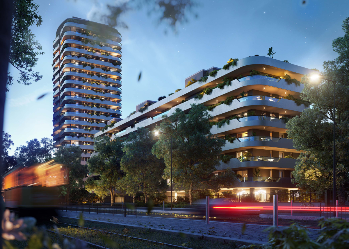 L’edificio di edilizia residenziale libera in zona san Siro a Milano si compone di una torre e di un corpo di fabbrica 
