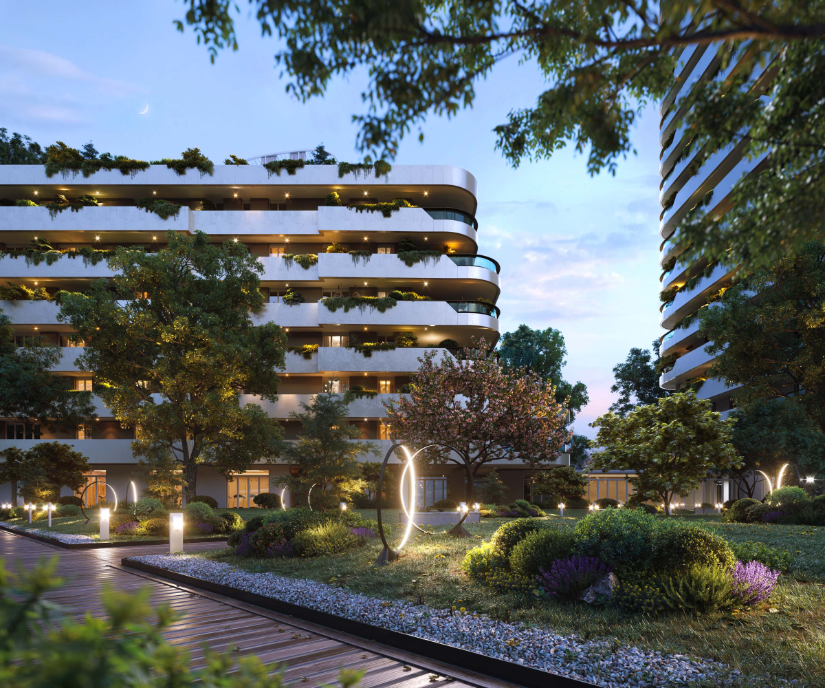 Le facciate del complesso in zona San Siro a Milano si ispirano allo stile dell’architettura internazionale contemporanea 