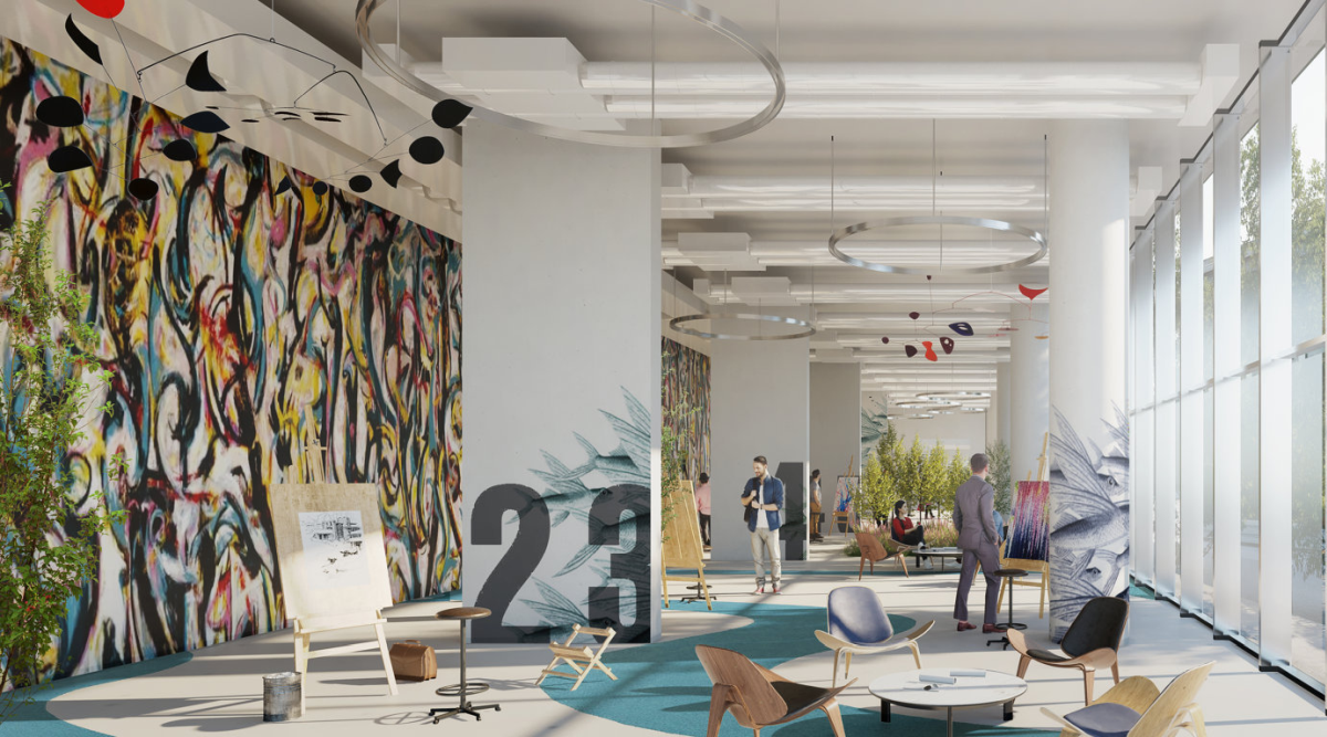Vista degli ateliers del nuovo studentato NZEB Accademia Brera di Milano firmato Mate