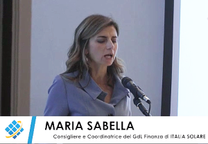 Maria Sabella, consigliere e coordinatrice del gruppo di lavoro Finanza di Italia Solare