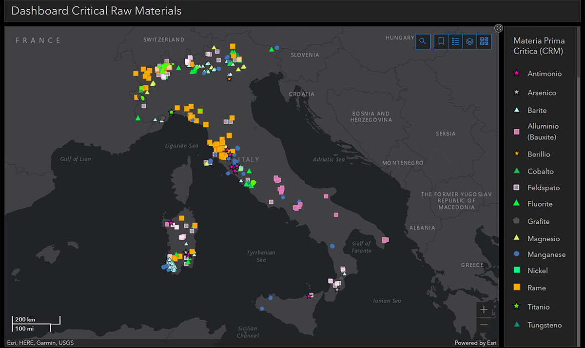 ISPRA, Georisorse minerarie d'Italia (GeMMA)