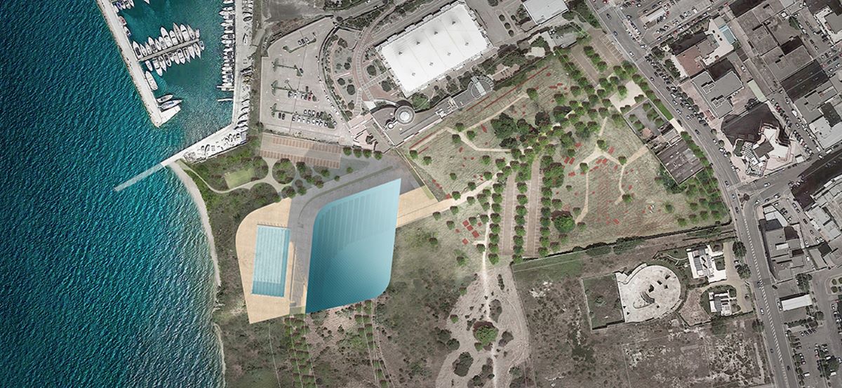 La planimetria del nuovo stadio di nuoto di Taranto 