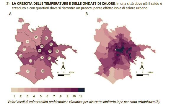 Previsioni crescita temperature e ondate di calore a Roma
