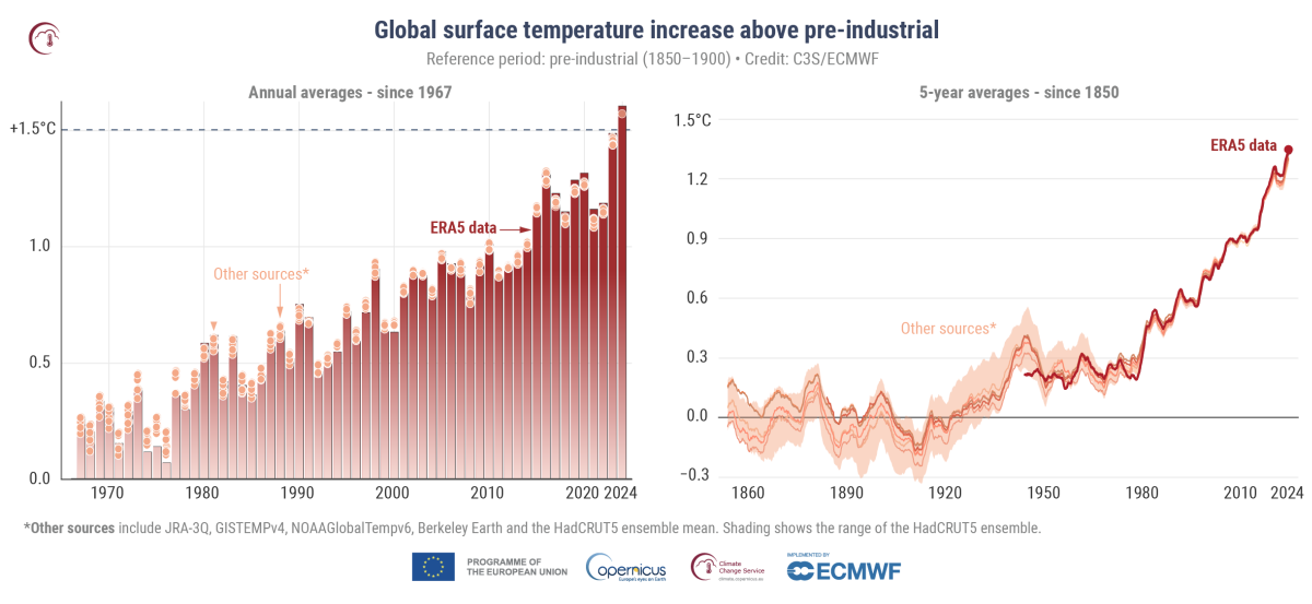 2024 anno più caldo di sempre: un record preceduto da un decennio già troppo caldo