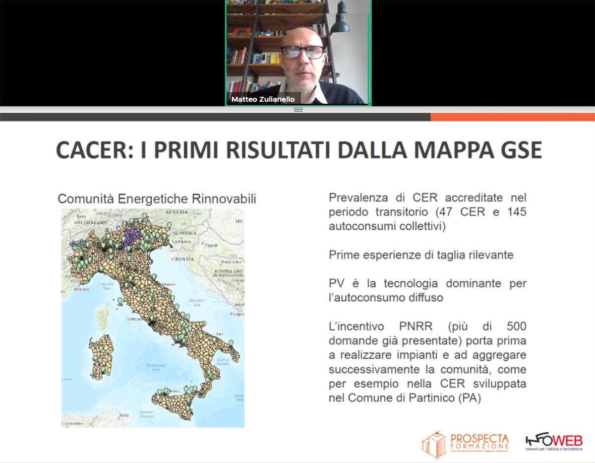Un momento dell'intervento di Matteo Zulianello, capo progetto RSE al convegno "Energia solare: una possibilità per tutti"
