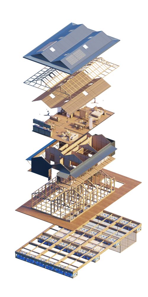 Concept progetto Floating Hope: casa flottante, sostenibile e resiliente