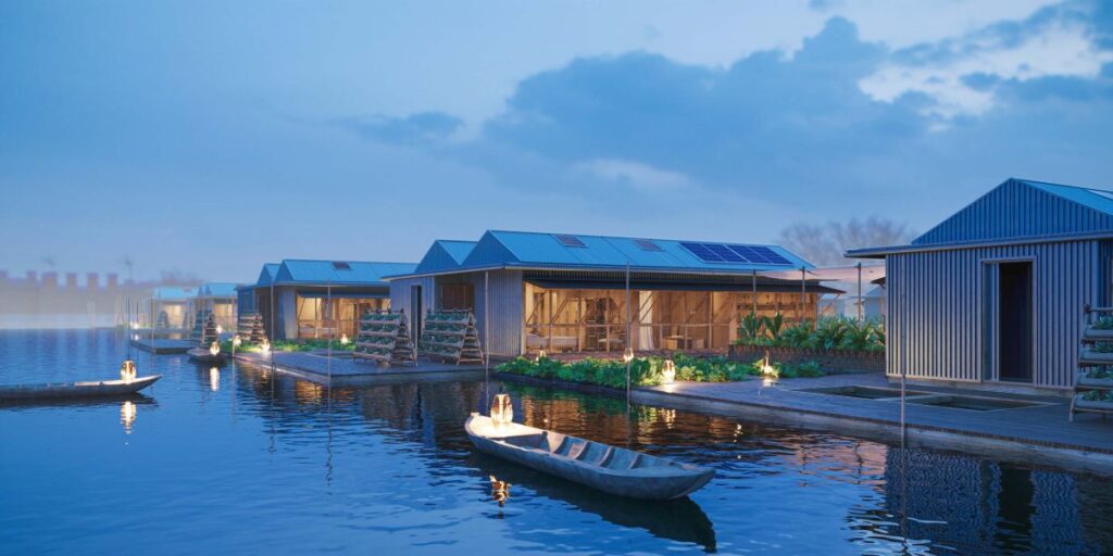 La casa è flottante, sostenibile e resiliente