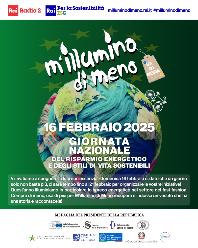 M'Illumino di Meno 2025, 16/02/2025: ridurre lo spreco energetico nel fast fashion