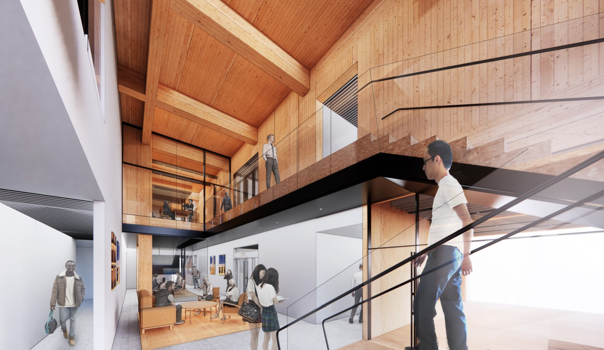 Render Pardee School a Boston: uno degli spazi interni