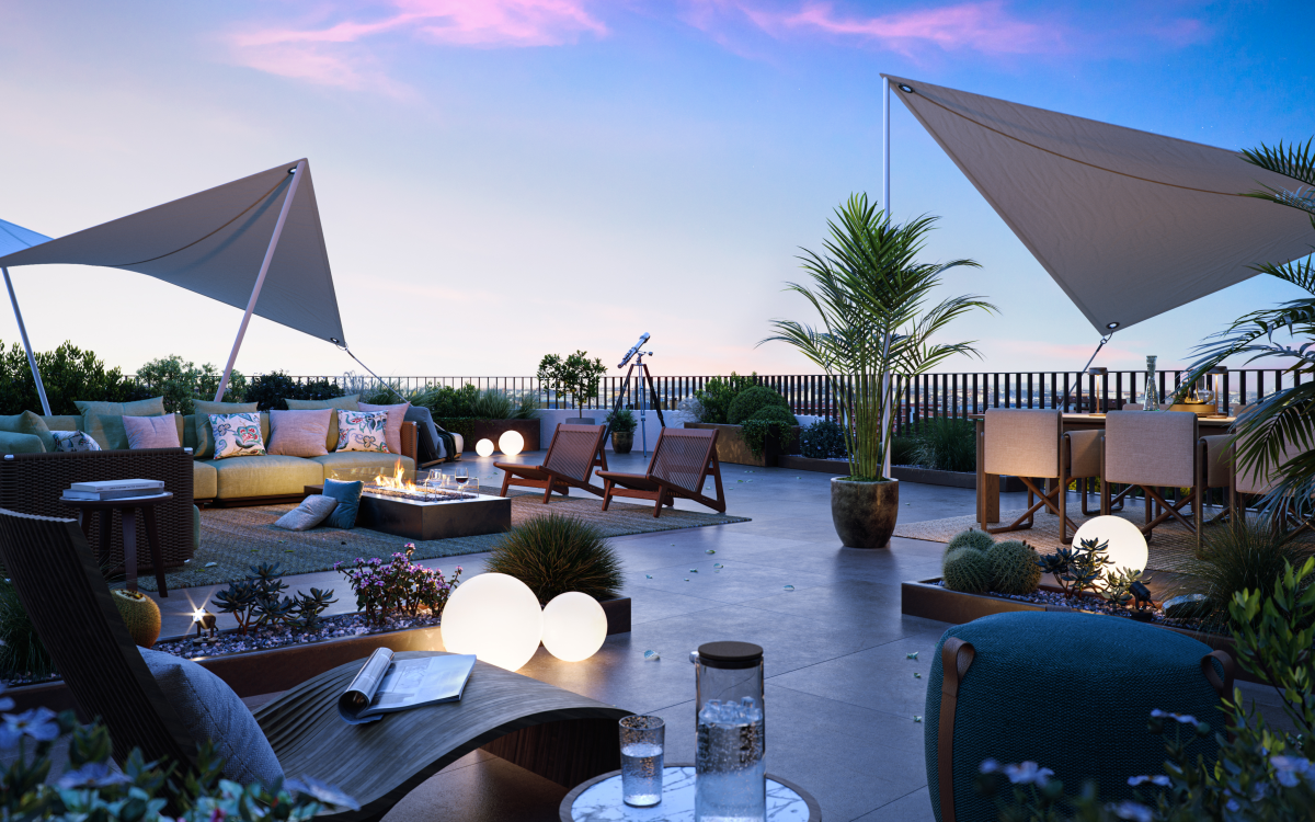 Il rooftop di Terrazze Talenti a Roma, progetto dello studio milanese Vittorio Grassi Architects
