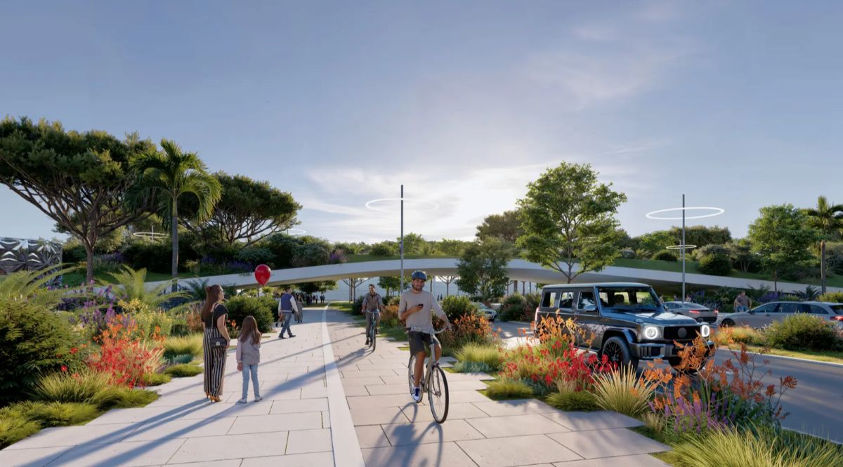Una delle piste ciclabili del progetto di riqualificazione dell'ippodromo Jebel Ali di Dubai 