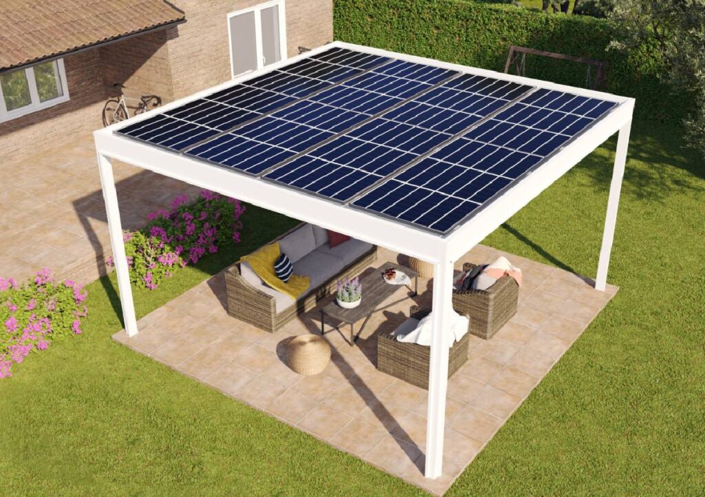 Pergola fotovoltaica a tetto fisso Enersun