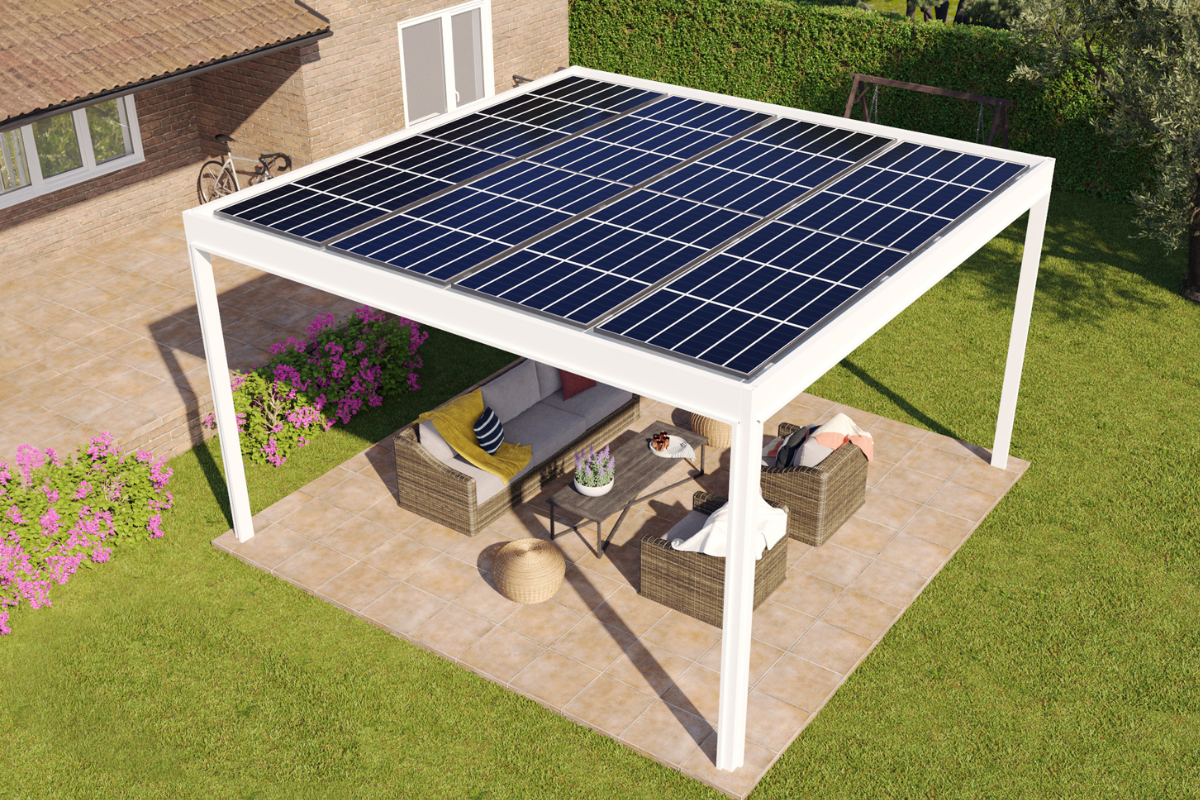 Pergola fotovoltaica a tetto fisso Enersun