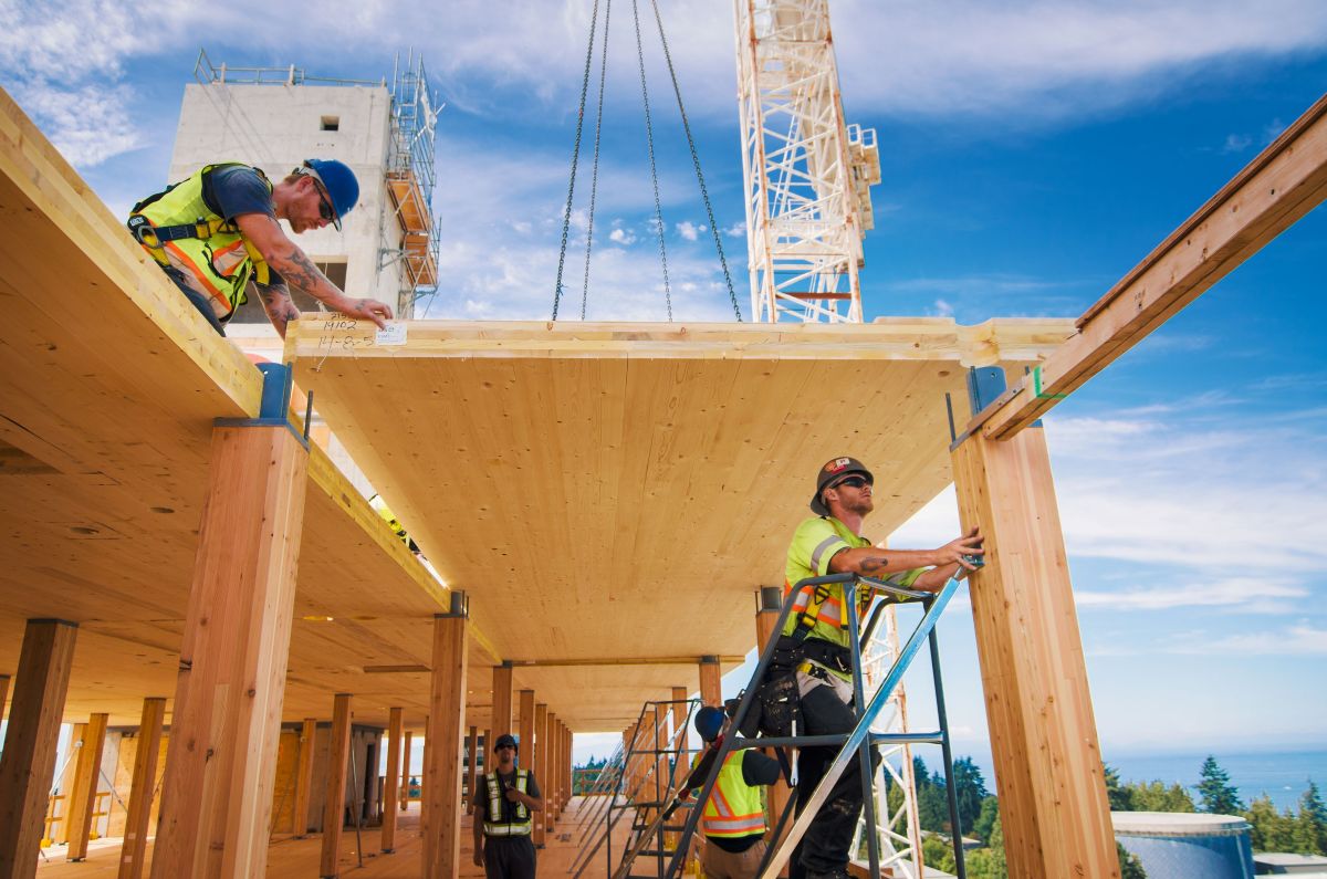 La fase costruttiva del Brock Commons Tallwood House Project
