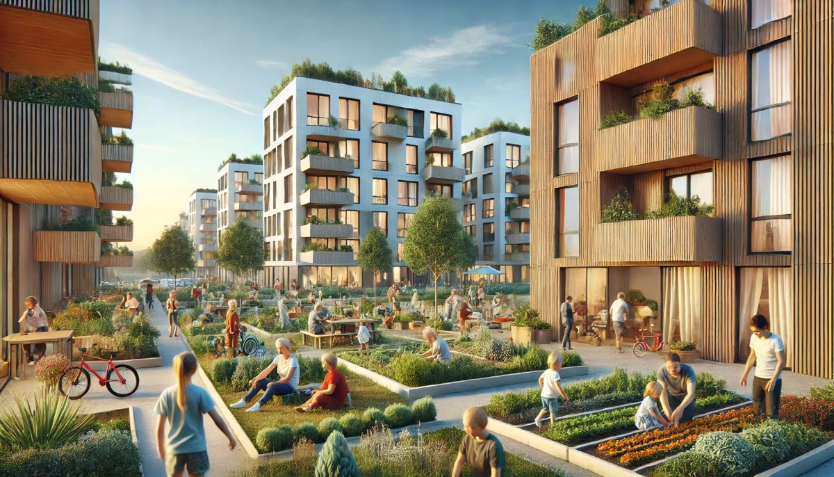 Nel cohousing lo spazio esterno è condiviso