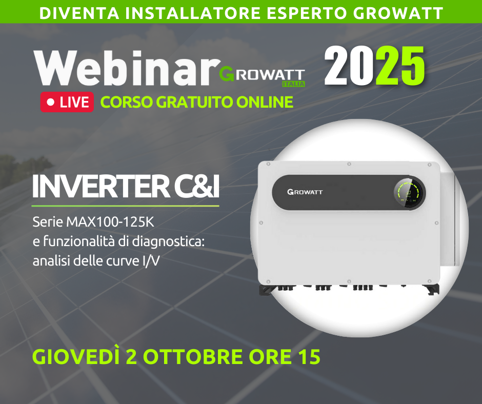 Gli webinar Growatt Italia per diventare installatore fotovoltaico esperto