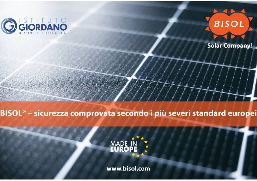 Moduli fotovoltaici BISOL: superati i nuovi test antincendio italiani