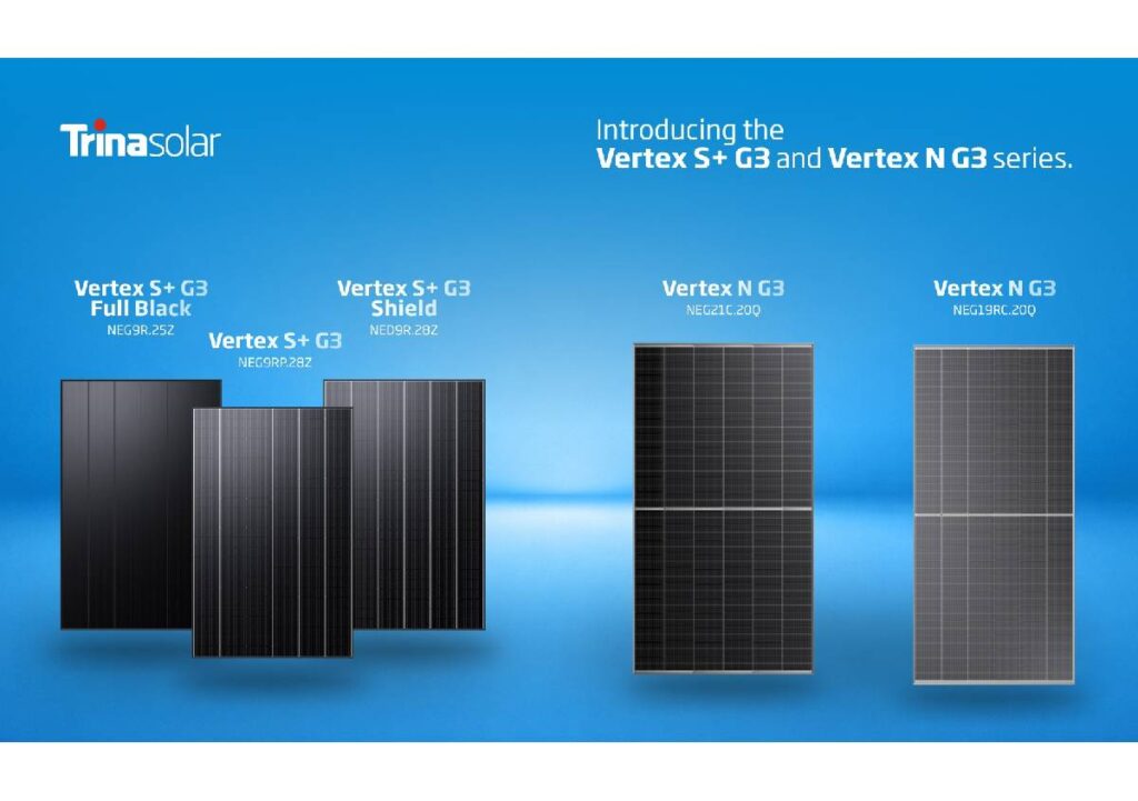 Trinasolar amplia la gamma fotovoltaica con le serie Vertex S+ G3 e Vertex N G3