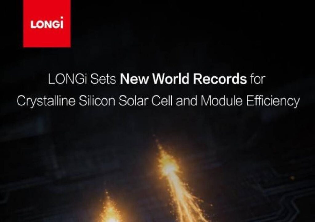 LONGi stabilisce nuovi record mondiali di efficienza