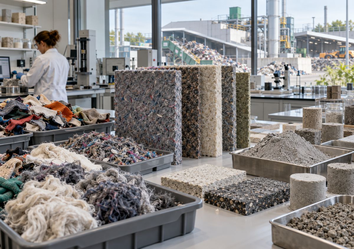 HUBS4BUILD, rifiuti tessili e ceneri di biomassa diventano materiali per l'edilizia